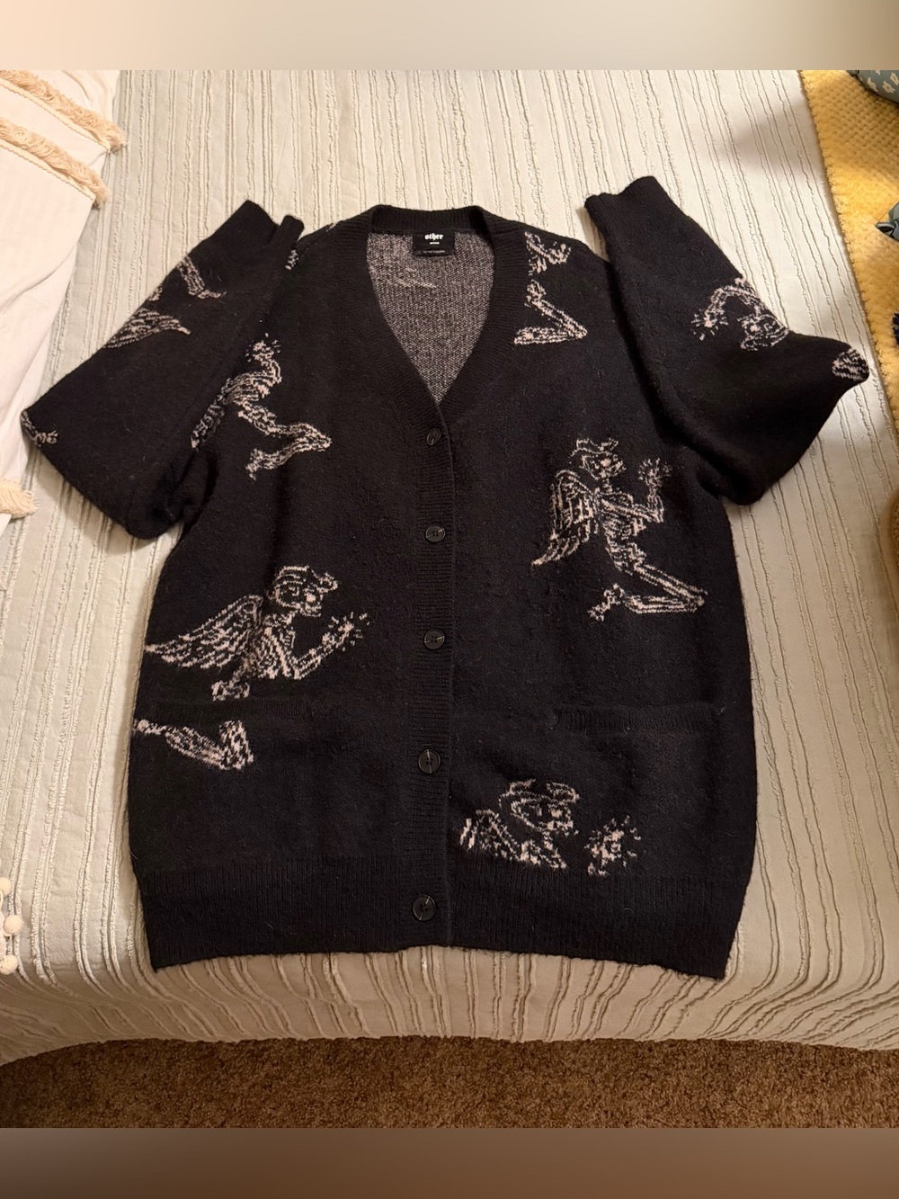 OTHER UK Skeleton Cowboy Oversized Cardigan Size Medium
